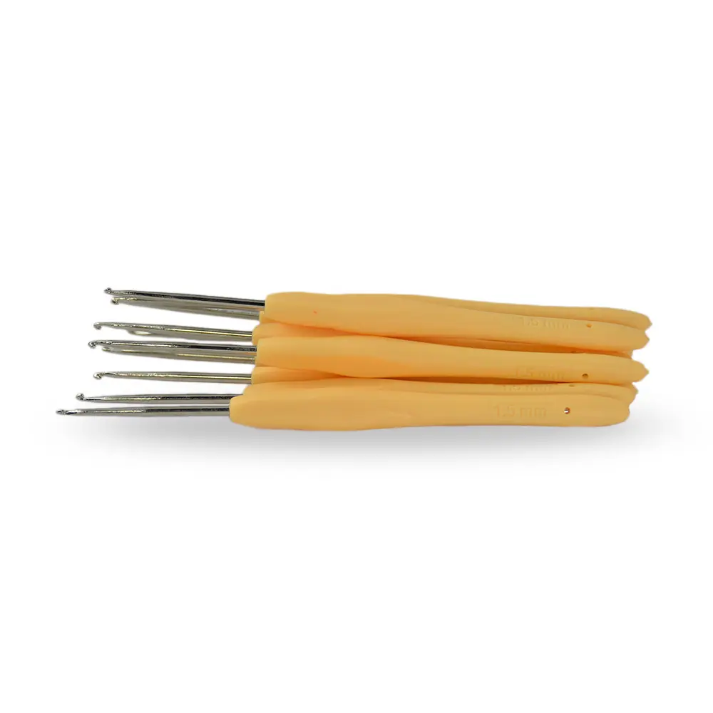 Aguja Crochet Mango Siliconado 1.5mm X 12 UND