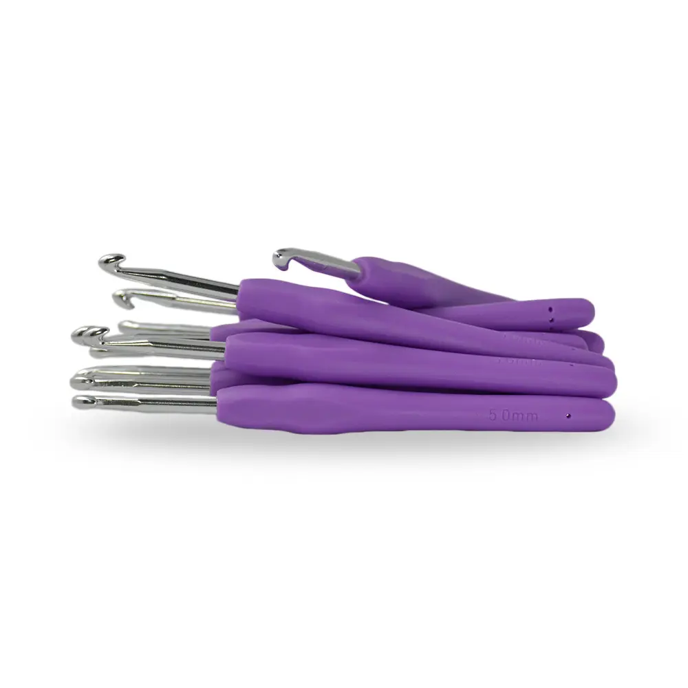 Aguja Crochet Mango Siliconado 5.0mm X 12 UND