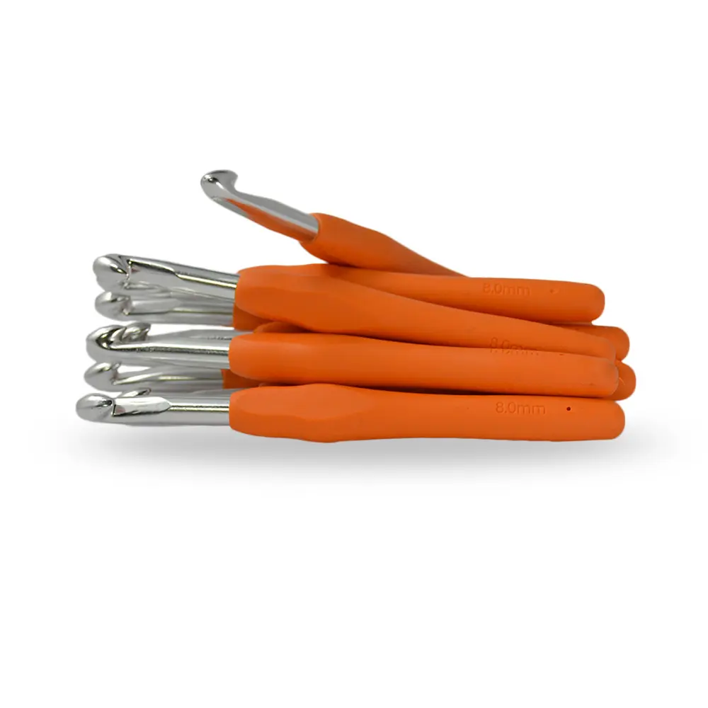 Aguja Crochet Mango Siliconado 8.0mm X 12 UND