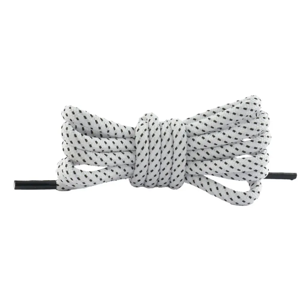 Cordón Mónaco Puntos (Blanco puntos negros, 90cm, 1/4 Gruesa (36 Pares))