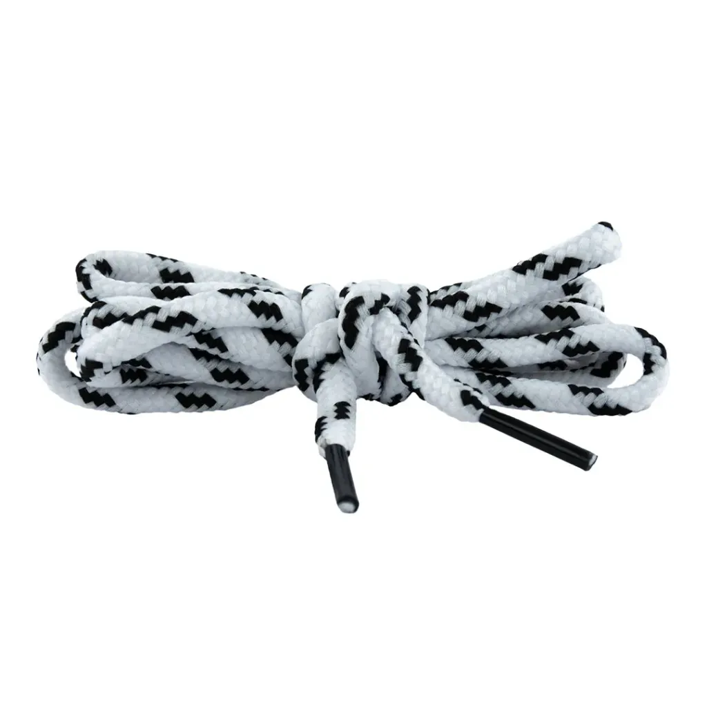 Cordón Redondo Pintas (Blanco pinta Negro, 90cm, 1/4 Gruesa (36 Pares))