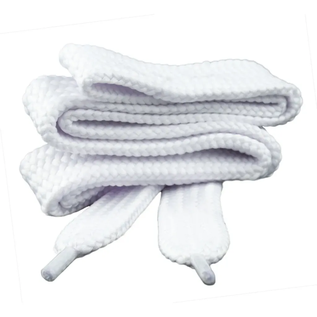Cordón Tubular Extra Ancho (Blanco, 90cm, 1/4 Gruesa (36 Pares))
